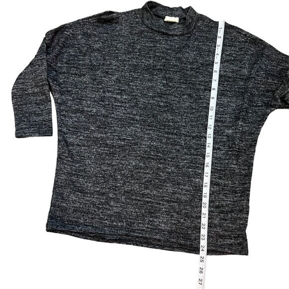 CAUTION TO THE WIND Dark Heather Grey Cold Shoulder Soft High Neck Top S - Picture 8 of 8